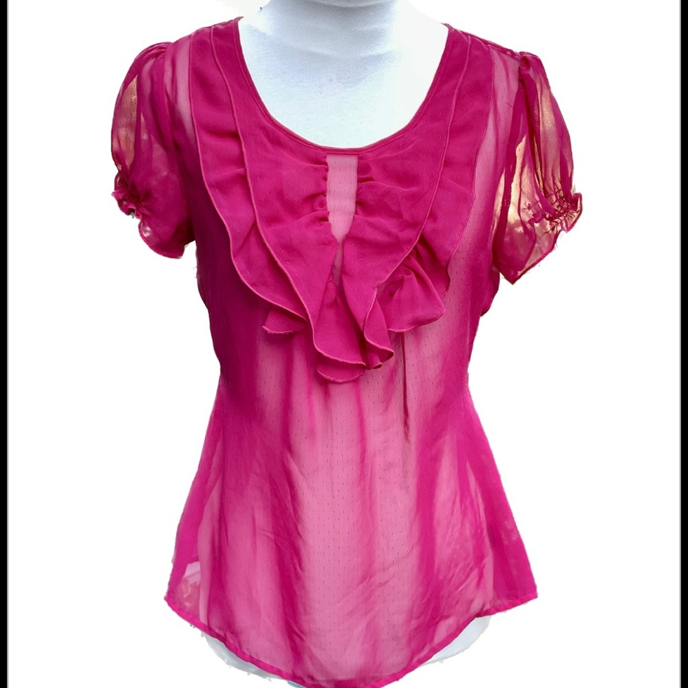 Mossimo Sheer Swiss Dot Blouse Size Small